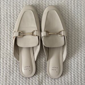 A New Day Cream Mules with Gold Detail